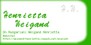 henrietta weigand business card